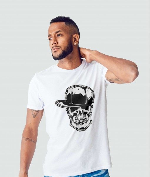 Мъжка тениска с щампа Готика Череп с шапка - TShirtArtShop.com